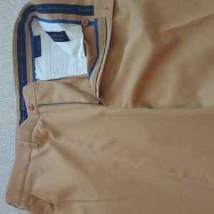 Henry Jacobson Tan/Gold Silk Blend Pants  36 - 32
